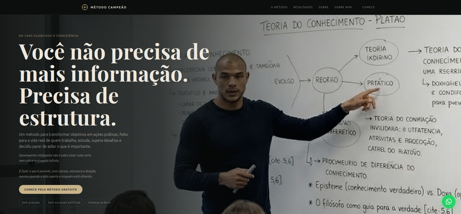 Tela da landing page O Ponto de Partida desenvolvida pela Gulini.Dev
